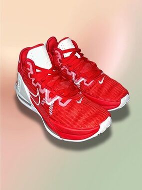 Nike LeBron Witness 7 Red White Basketball Shoes Youth Size 5.5Y DQ9843-600